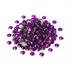 Dark Violet Glass Flat Back Glue-On Rhinestones 16 Cut Facets WholesaleRhinestone