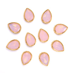 Rose Water Opal Drop Shape High-Quality Glass Sew-on Nest Hollow Claw Rhinestones