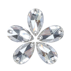 Silver Shade Drop Shape High Quality Glass Sew-on Rhinestones WholesaleRhinestone