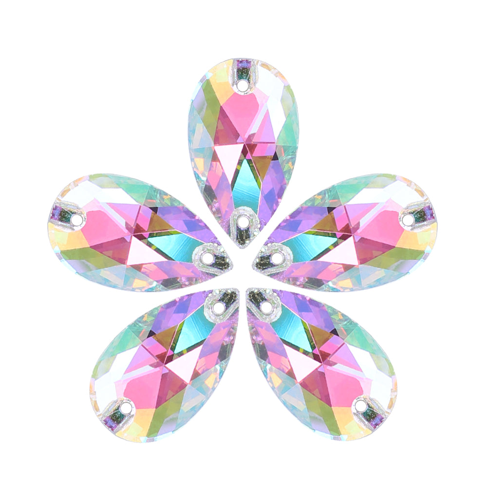 Crystal Phantom Drop Shape High Quality Glass Sew-on Rhinestones WholesaleRhinestone
