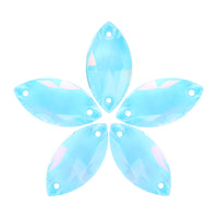 Aquamarine AM Navette Shape High Quality Glass Sew-on Rhinestones WholesaleRhinestone