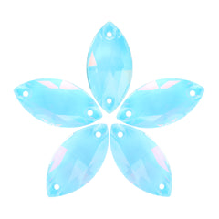 Aquamarine AM Navette Shape High Quality Glass Sew-on Rhinestones WholesaleRhinestone