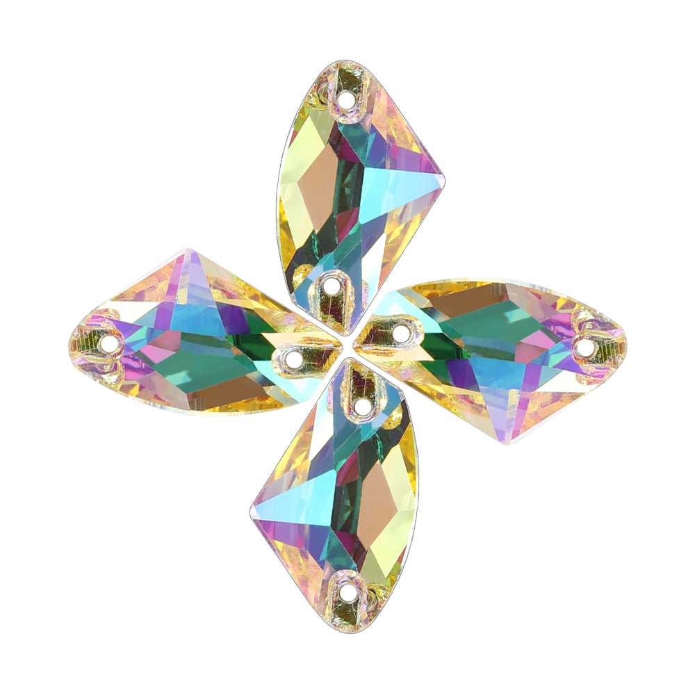 Luminous Green Galactic Shape High Quality Glass Sew-on Rhinestones WholesaleRhinestone