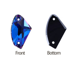 Bermuda Blue Galactic Shape High Quality Glass Sew-on Rhinestones WholesaleRhinestone