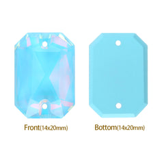 Aquamarine AM Octagon Shape High Quality Glass Sew-on Rhinestones WholesaleRhinestone
