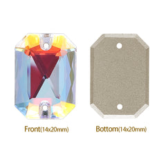 Light Crystal AB Octagon Shape High Quality Glass Sew-on Rhinestones WholesaleRhinestone