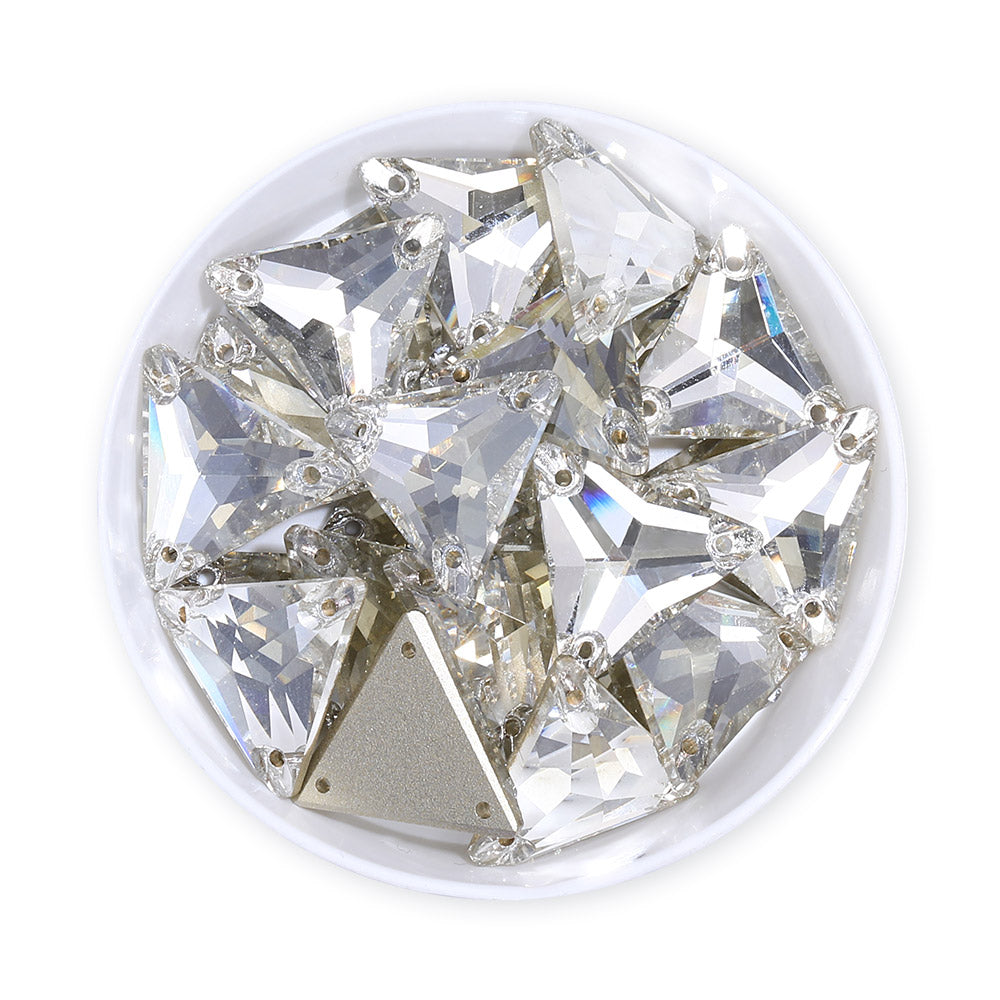 Silver Shade Triangle Shape High Quality Glass Sew-on Rhinestones WholesaleRhinestone