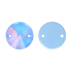 Light Sapphire AM Rivoli Shape High Quality Glass Sew-on Rhinestones WholesaleRhinestone