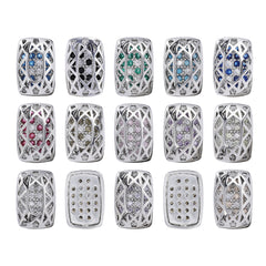 Cushion Rectangle Shape Imitation Rhodium Plated High-Quality Sew-on Alloy Charms Inlaid Cubic Zirconia WholesaleRhinestone