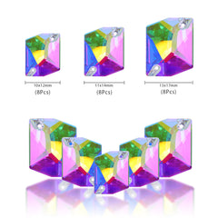 Mixed Sizes Crystal AB Cosmic Shape High Quality Glass Sew-on Rhinestones WholesaleRhinestone