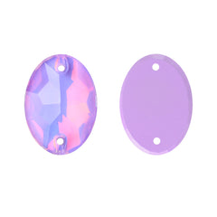 Lavender AM Oval Shape High Quality Glass Sew-on Rhinestones WholesaleRhinestone