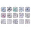 Mixed Colors Cushion Square Shape Silver Plated High-Quality Sew-on Alloy Charms Inlaid Cubic Zirconia WholesaleRhinestone
