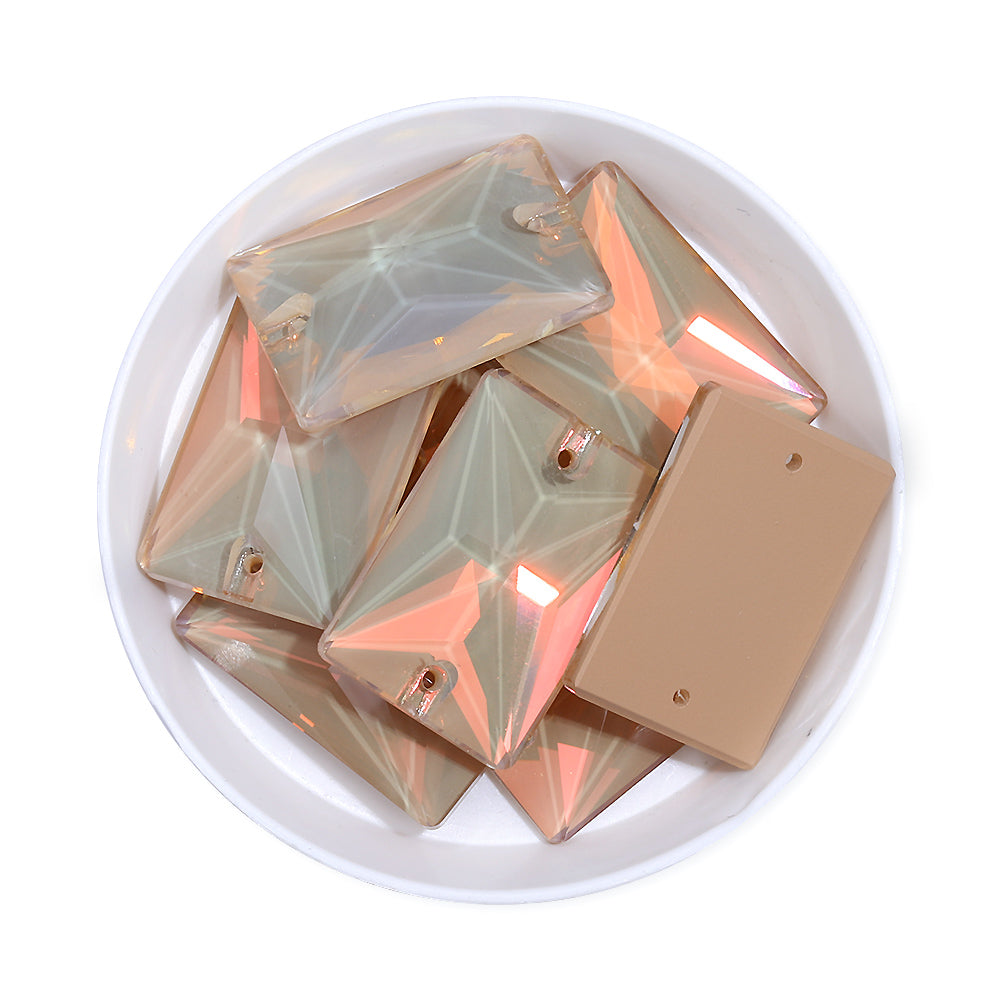 Silk AM Rectangle Shape High Quality Glass Sew-on Rhinestones WholesaleRhinestone