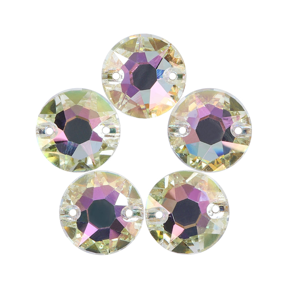 Luminous Green XIRIUS Round Shape High Quality Glass Sew-on Rhinestones WholesaleRhinestone
