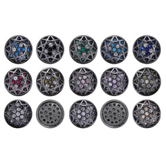 丸い形状ヘマタイトメッキ高品質の縫製合金チャームインレイドキュービックジルコニア