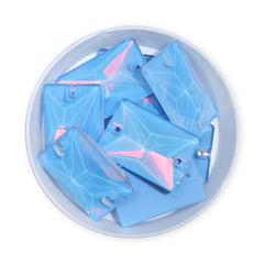 Light Sapphire AM Rectangle Shape High Quality Glass Sew-on Rhinestones