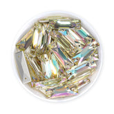 Luminous Green Cosmic Baguette Shape High Quality Glass Sew-on Rhinestones WholesaleRhinestone