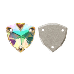 Luminous Green Trilliant Shape High Quality Glass Sew-on Rhinestones WholesaleRhinestone