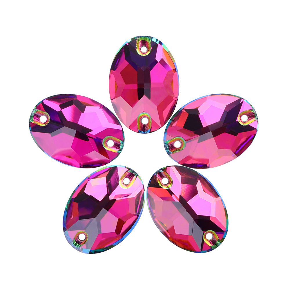 Vitrail Medium Oval Shape High Quality Glass Sew-on Rhinestones WholesaleRhinestone