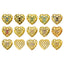 Mixed Colors Heart Shape Golden Plated High-Quality Sew-on Alloy Charms Inlaid Cubic Zirconia WholesaleRhinestone