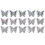 Mixed Colors Butterfly Shape Imitation Rhodium Plated High-Quality Sew-on Alloy Charms Inlaid Cubic Zirconia WholesaleRhinestone