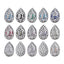 Mixed Colors Drop Shape Imitation Rhodium Plated High-Quality Sew-on Alloy Charms Inlaid Cubic Zirconia WholesaleRhinestone