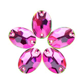 Vitrail Rose Oval Shape High Quality Glass Sew-on Rhinestones WholesaleRhinestone