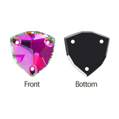 Vitrail Rose Trilliant Shape High Quality Glass Sew-on Rhinestones WholesaleRhinestone
