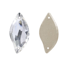 Silver Shade Diamond Leaf Shape High Quality Glass Sew-on Rhinestones WholesaleRhinestone