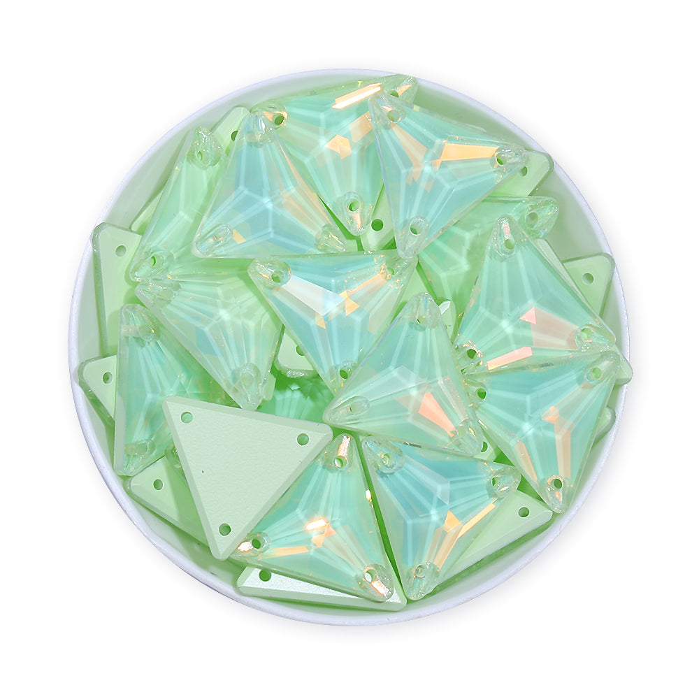 Light Azore AM Triangle Shape High Quality Glass Sew-on Rhinestones WholesaleRhinestone