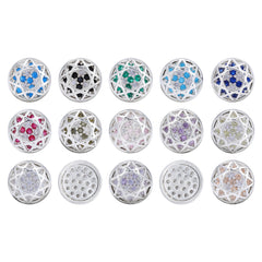 Round Shape Silver Plated High-Quality Sew-on Alloy Charms Inlaid Cubic Zirconia WholesaleRhinestone