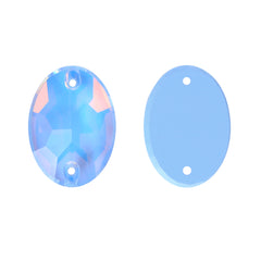 Light Sapphire AM Oval Shape High Quality Glass Sew-on Rhinestones WholesaleRhinestone