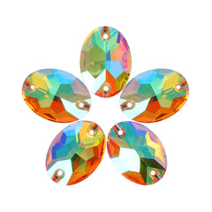 Crystal Sun Oval Shape High Quality Glass Sew-on Rhinestones WholesaleRhinestone