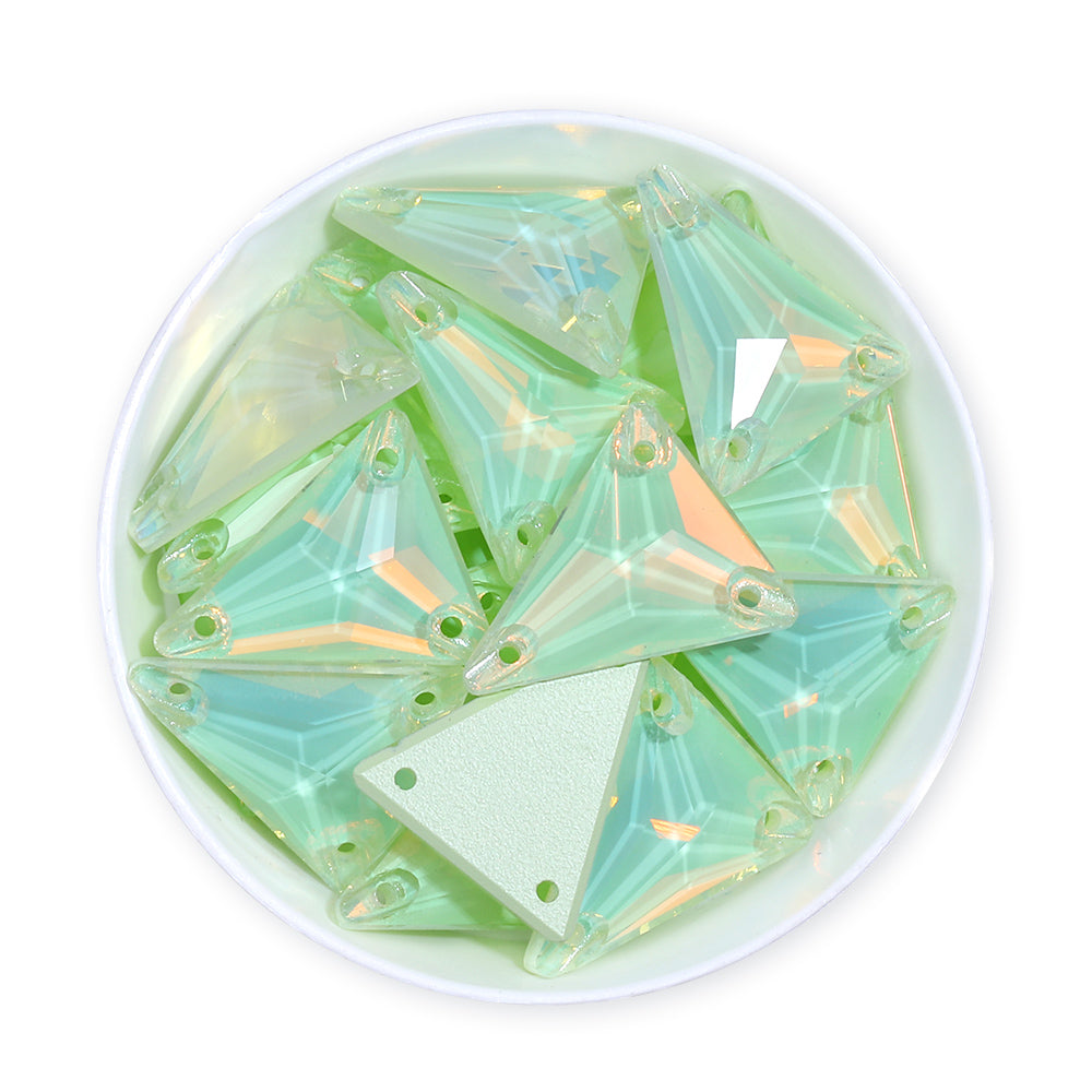 Slim Triangle Shape Light Azore AM High Quality Glass Sew-on Rhinestones WholesaleRhinestone