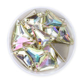 Slim Triangle Shape Luminous Green High Quality Glass Sew-on Rhinestones WholesaleRhinestone