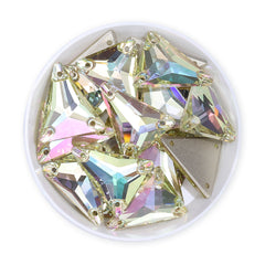 Slim Triangle Shape Luminous Green High Quality Glass Sew-on Rhinestones WholesaleRhinestone