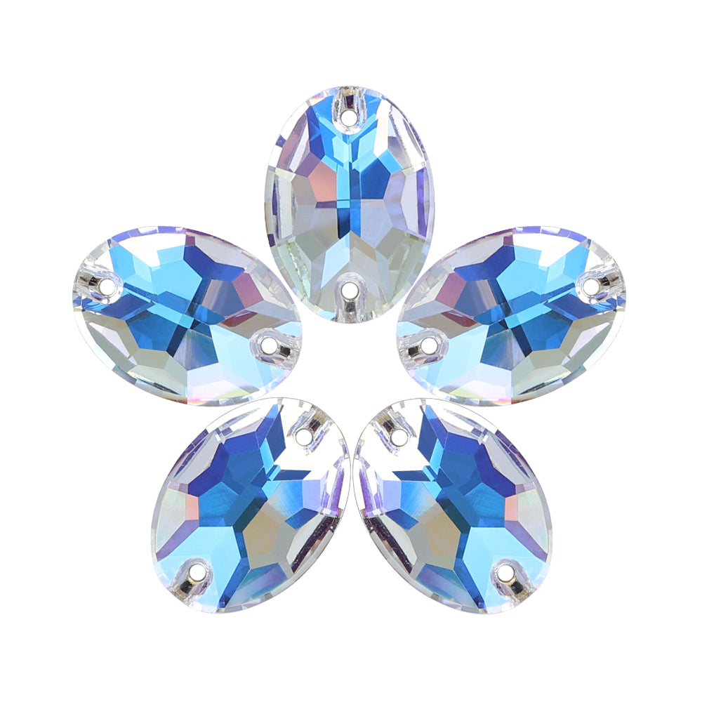 Moonlight Oval Shape High Quality Glass Sew-on Rhinestones WholesaleRhinestone