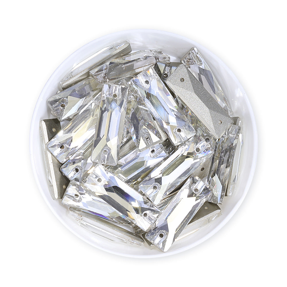 Silver Shade Cosmic Baguette Shape High Quality Glass Sew-on Rhinestones WholesaleRhinestone