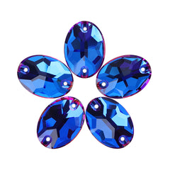 Violet Blue Oval Shape High Quality Glass Sew-on Rhinestones WholesaleRhinestone