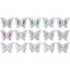 Mixed Colors Butterfly Shape Silver Plated High-Quality Sew-on Alloy Charms Inlaid Cubic Zirconia WholesaleRhinestone