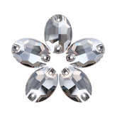 Satin Oval Shape High Quality Glass Sew-on Rhinestones WholesaleRhinestone