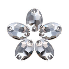 Satin Oval Shape High Quality Glass Sew-on Rhinestones WholesaleRhinestone
