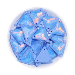 Light Sapphire AM Triangle Shape High Quality Glass Sew-on Rhinestones WholesaleRhinestone