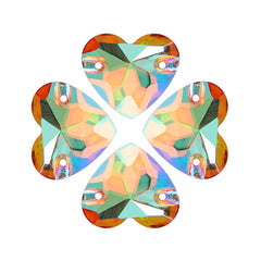 Iridescent Green Heart Shape High Quality Glass Sew-on Rhinestones WholesaleRhinestone