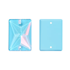 Aquamarine AM Rectangle Shape High Quality Glass Sew-on Rhinestones WholesaleRhinestone