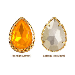 Topaz Opal Drop Shape High-Quality Glass Sew-on Nest Hollow Claw Rhinestones WholesaleRhinestone