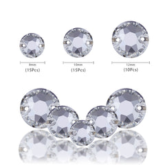 Mixed Sizes Crystal XIRIUS Round Shape High Quality Glass Sew-on Rhinestones WholesaleRhinestone