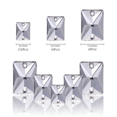 Mixed Sizes Crystal Rectangle Shape High Quality Glass Sew-on Rhinestones WholesaleRhinestone