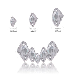 Mixed Sizes Crystal Galactic Shape High Quality Glass Sew-on Rhinestones WholesaleRhinestone