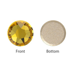 Light Topaz XIRIUS Round Shape High Quality Glass Beveled Flat Back Rhinestones WholesaleRhinestone